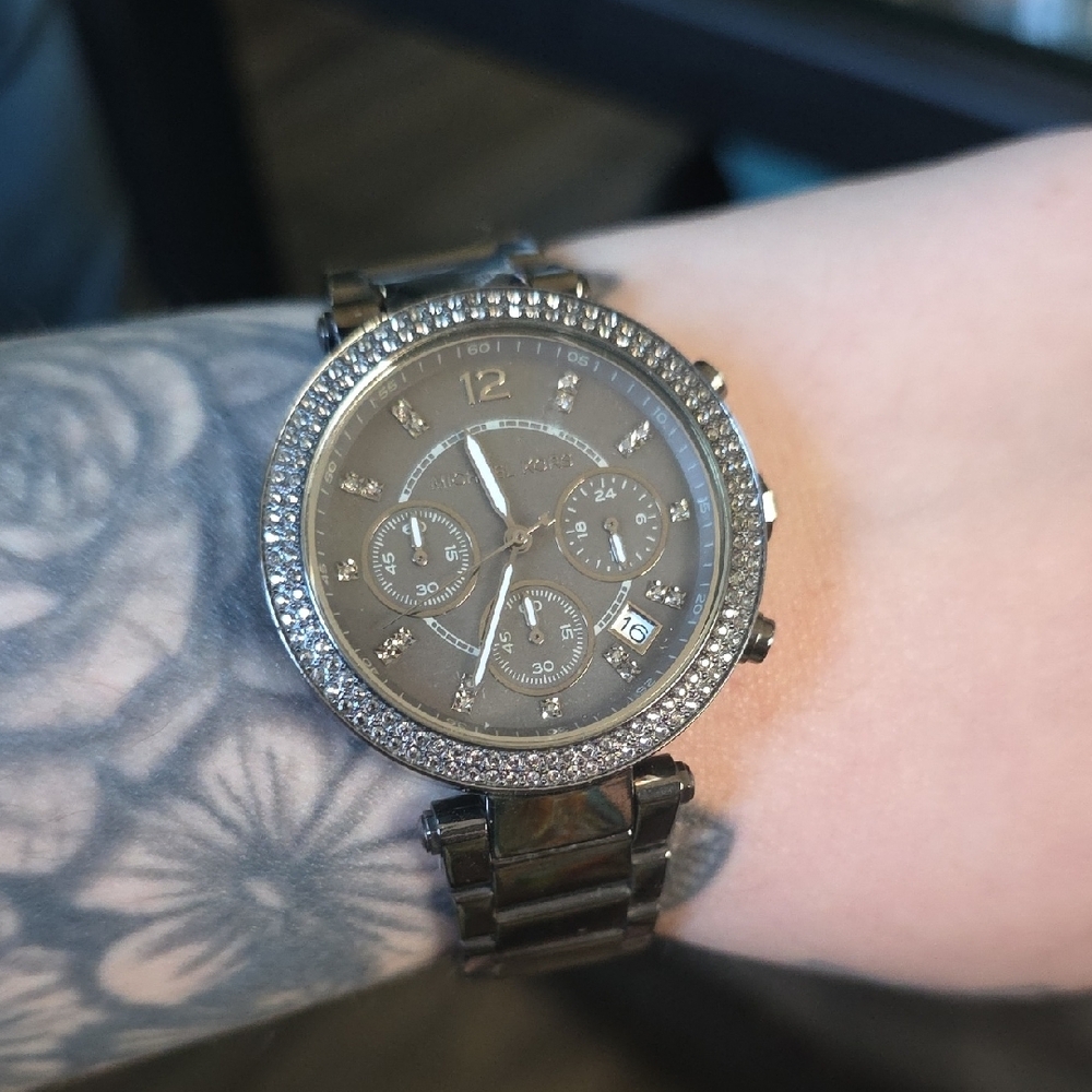 Michael Kors Silver and Gray Chronograph Watch